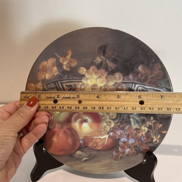 Vintage Email de Limoges St. Martin Appetizer Plate Multicolor Fruit  7.5" - Picture 4 of 4